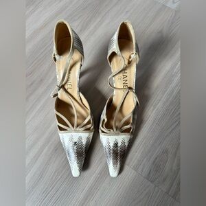 Vintage Chanel Snake Heels 37.5 AS IS